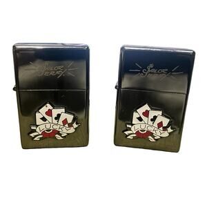 Sailor Jerry 2007 Limited Edition Lighter Midnight Chrome Set of 2 / Sealed